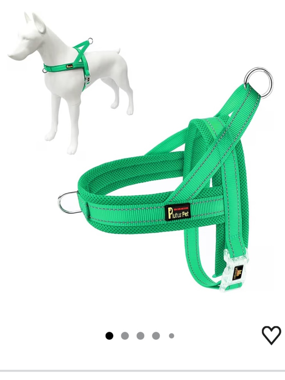 Plutus Pet No Pull Dog Harness with Breathable Mesh Padded Adjustable (S, Green)